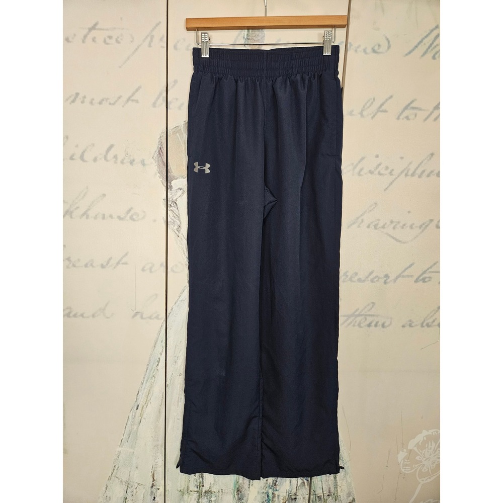Under Armour Vital Warm Up Track Pants Small Navy Blue HeatGear Loose 1239481